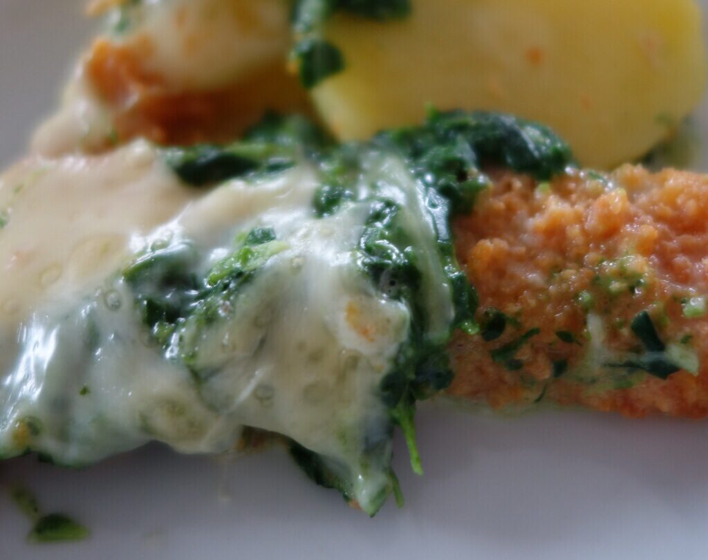 Spinat-Fischstäbchen-Auflauf